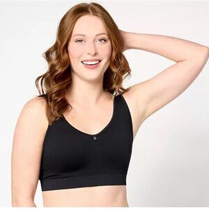 Breezies Women's Bra Sz 38D Air Effects Seamless Wirefree Contour Black A627819